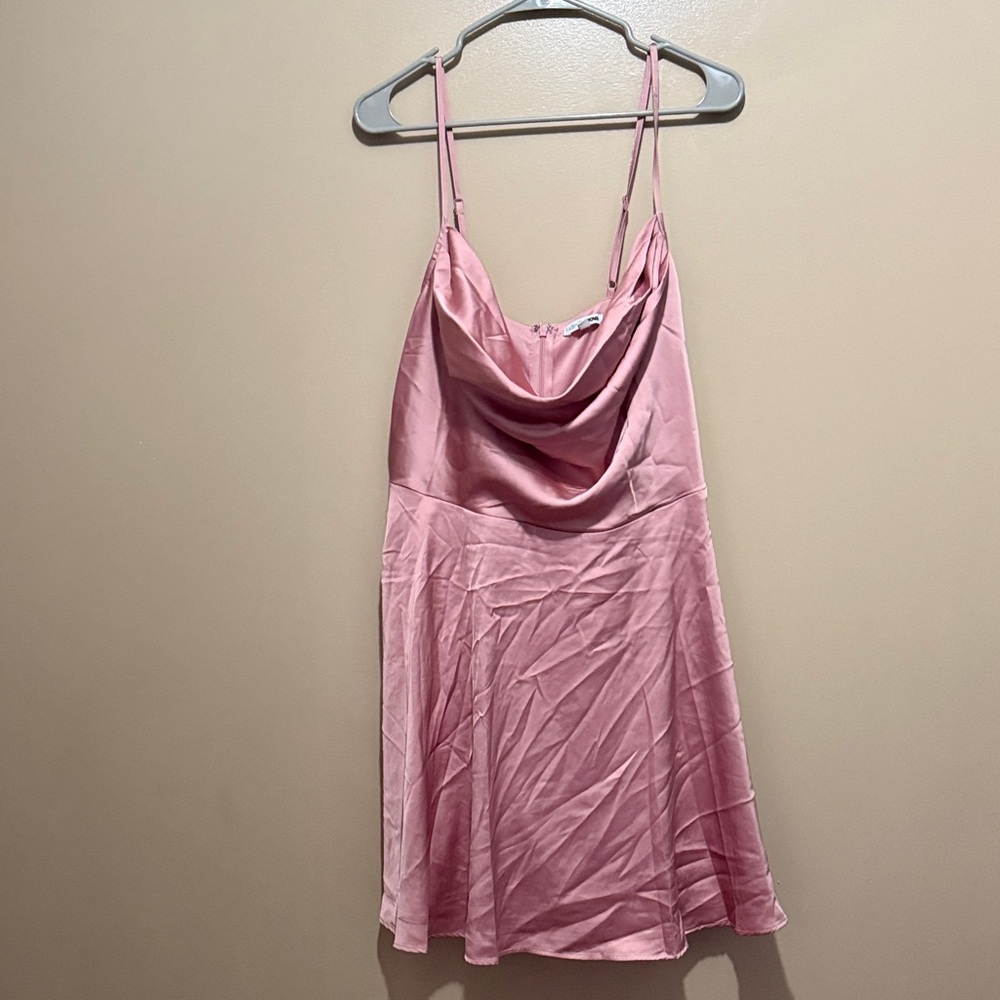 Elegant Pink Satin Dress